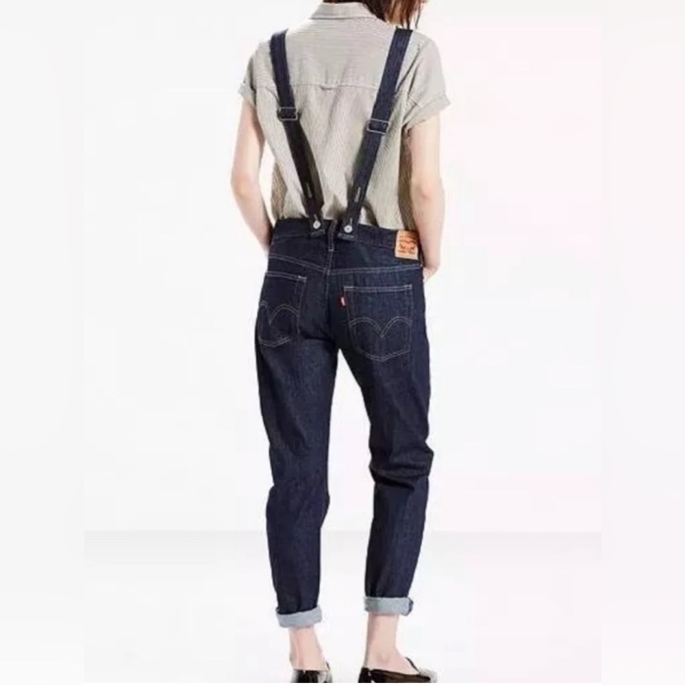 Levi's Women's size Medium Heritage Cotton Overalls Rain Rinse in‎ Indigo Blue
